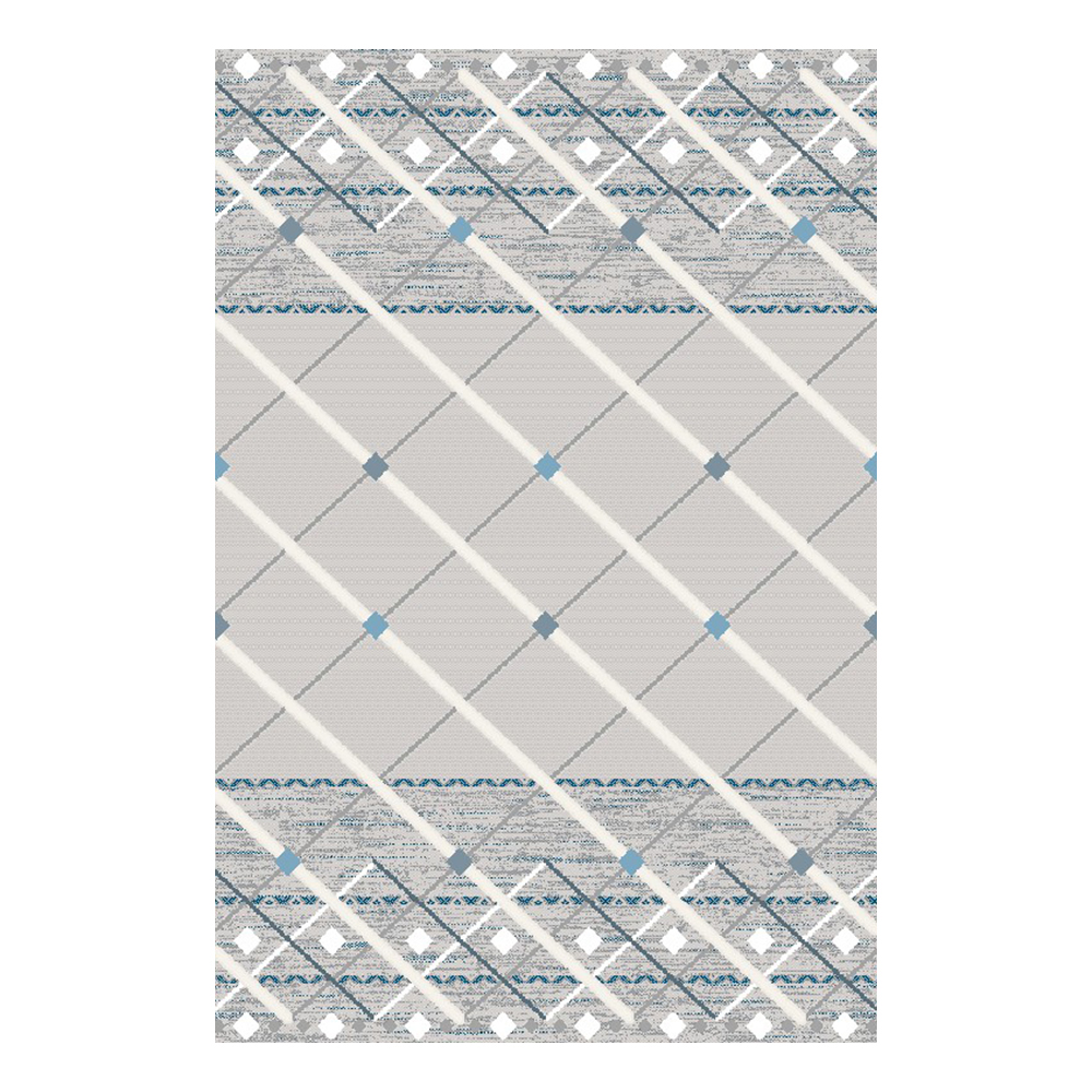 Tokyo 1700 Multi-crossed Pattern Carpet Rug; (100x160)cm, Grey