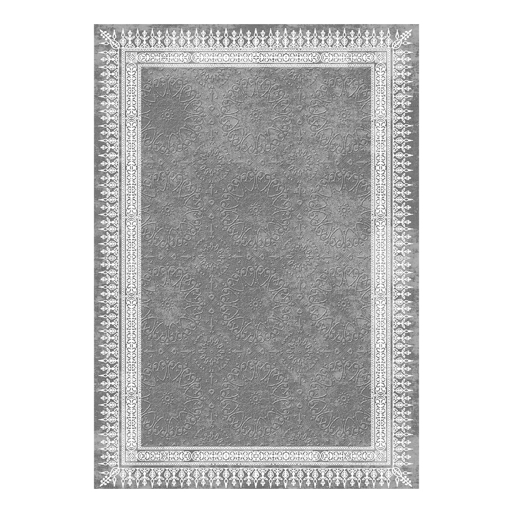 Modevsa: Bamboo Rectangular Centre Medallion Carpet Rug; (80x150)cm, Grey