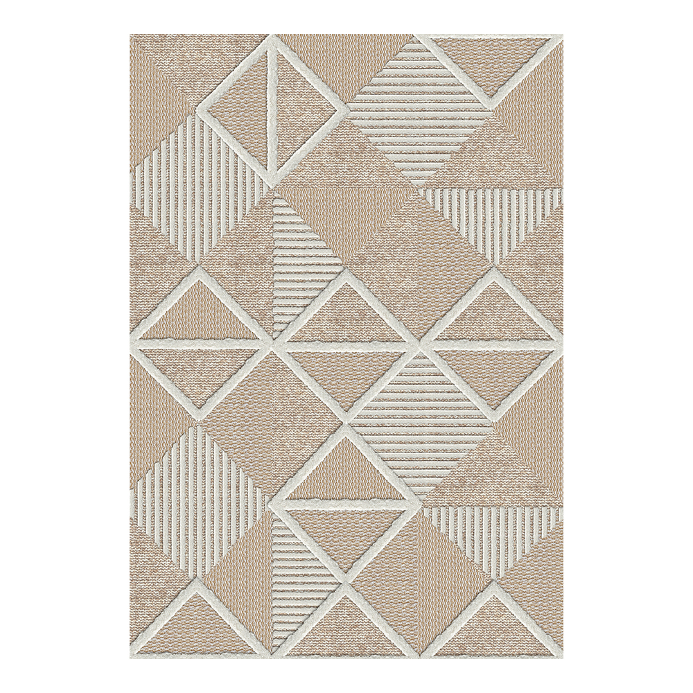 Modevsa: Bamboo Geometric Pattern Carpet Rug; (80x150)cm, Brown