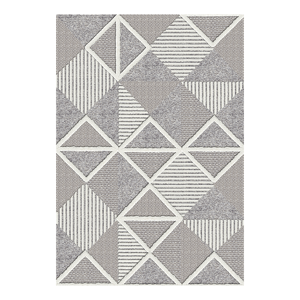 Modevsa: Bamboo Geometric Pattern Carpet Rug; (80x150)cm, Grey