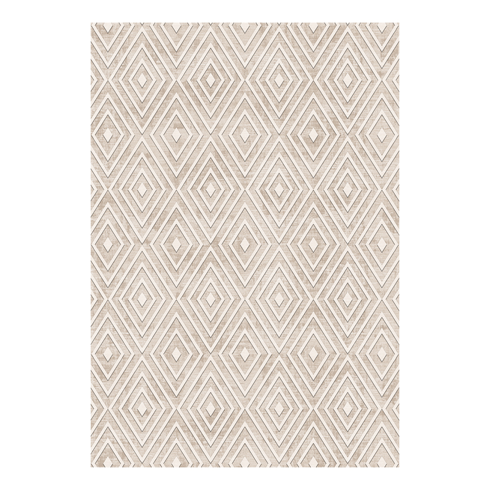 Modevsa: Bamboo Diamond Patterned Carpet Rug; (80x150)cm, Light Grey