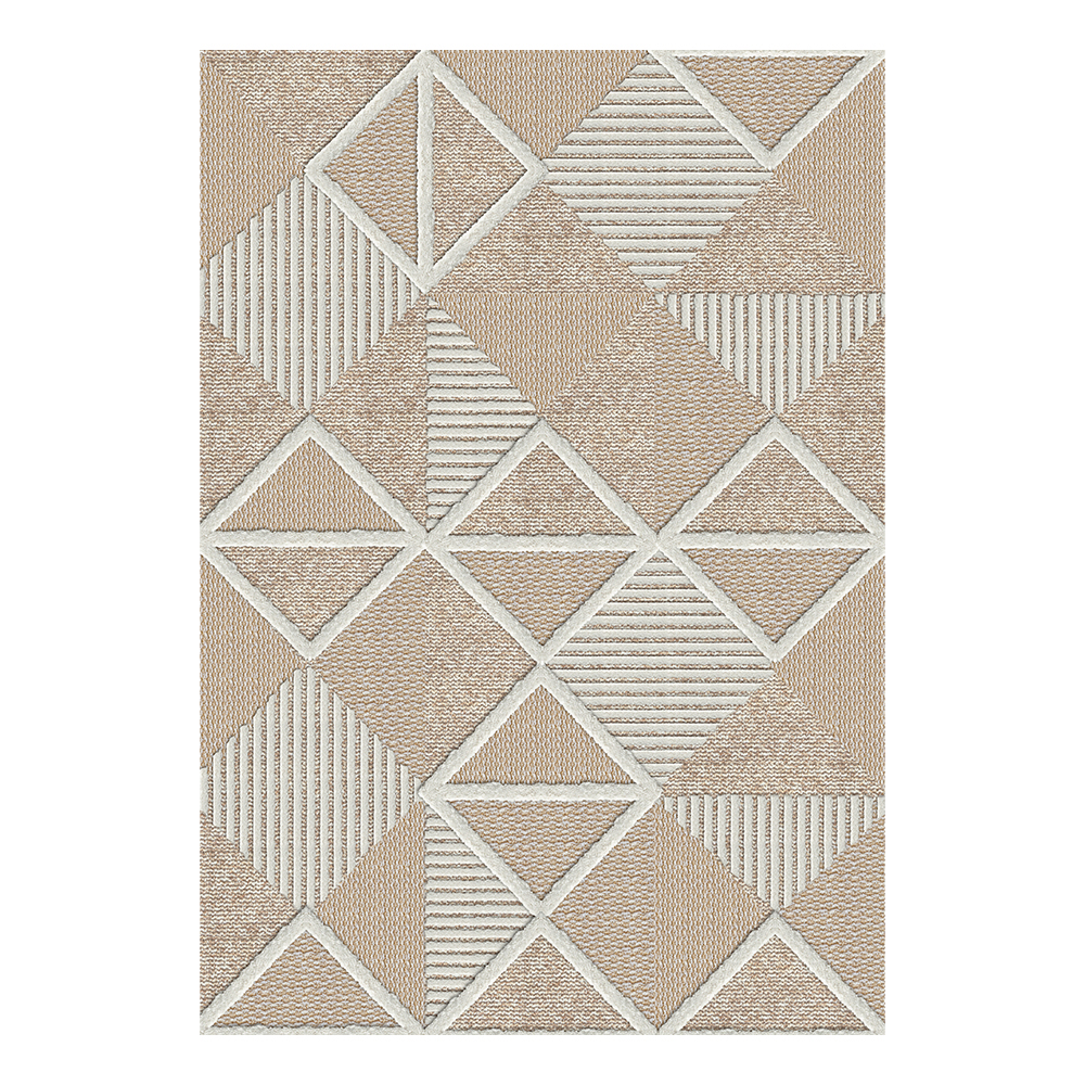 Modevsa: Bamboo Geometric Pattern Carpet Rug; (160x230)cm, Brown