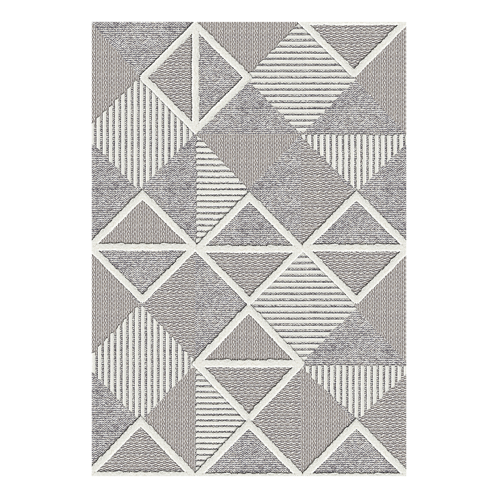 Modevsa: Bamboo Geometric Pattern Carpet Rug; (160x230)cm, Grey