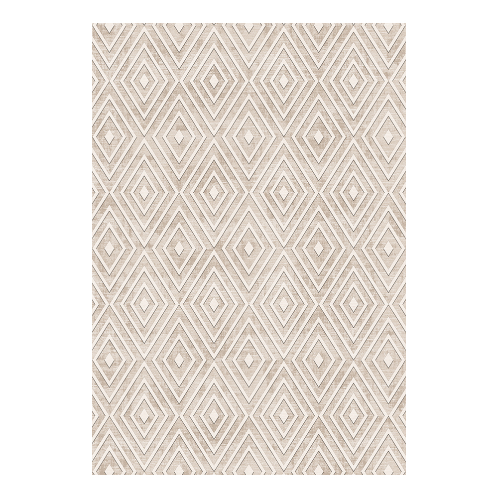 Modevsa: Bamboo Diamond Patterned Carpet Rug; (160x230)cm, Light Grey