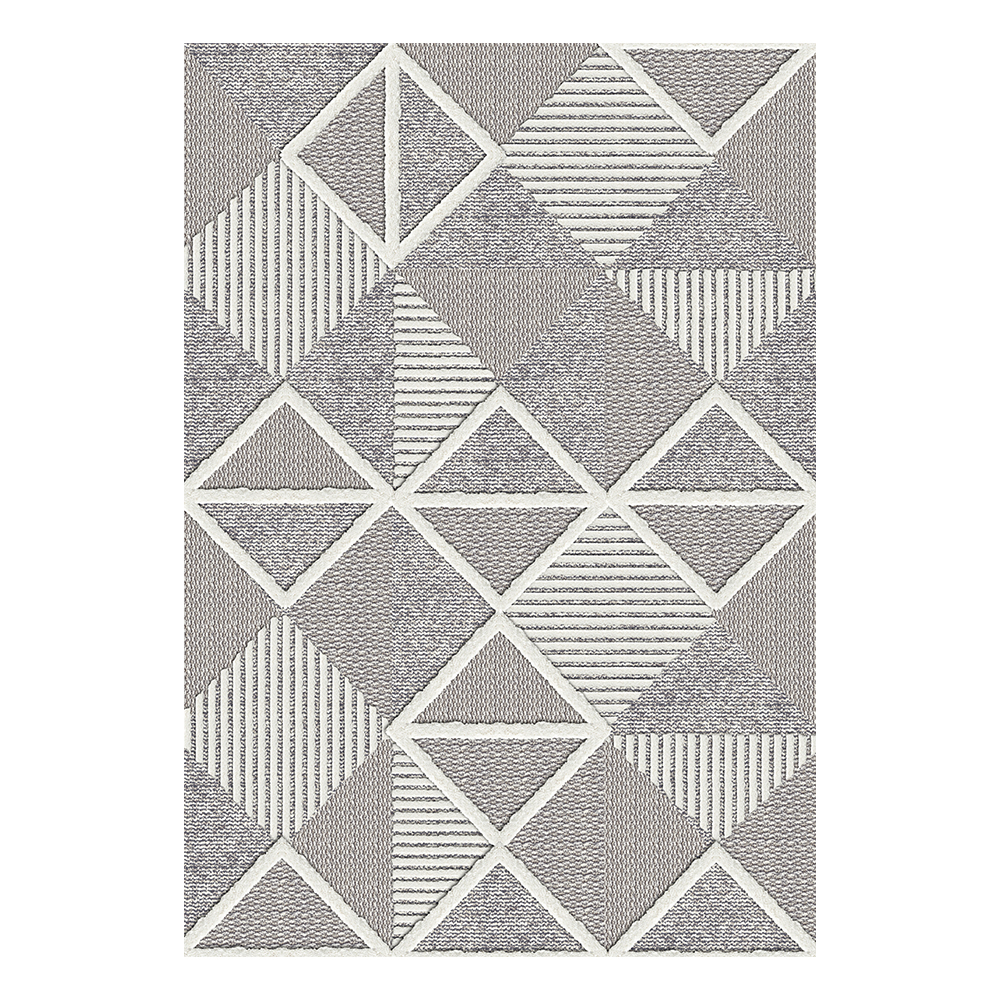 Modevsa: Bamboo Geometric Pattern Carpet Rug; (200x300)cm, Grey