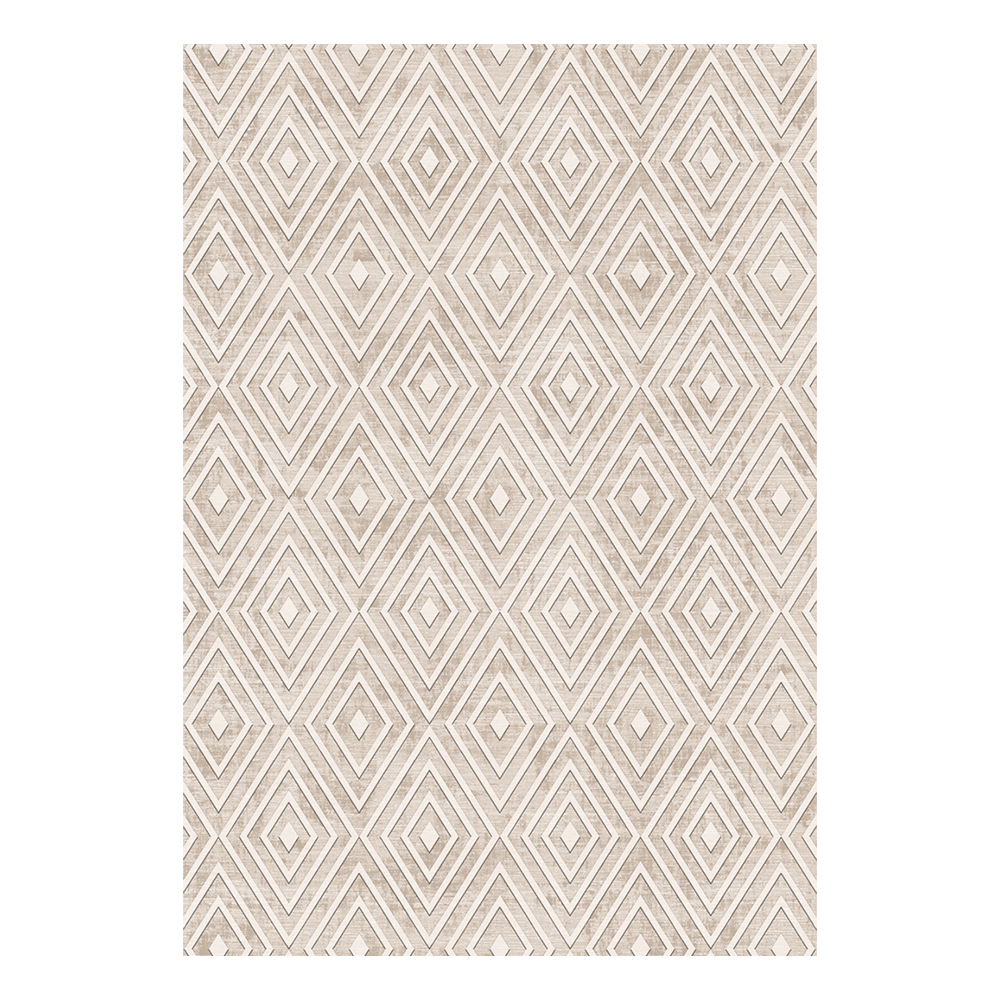 Modevsa: Bamboo Diamond Patterned Carpet Rug; (200x300)cm, Light Grey