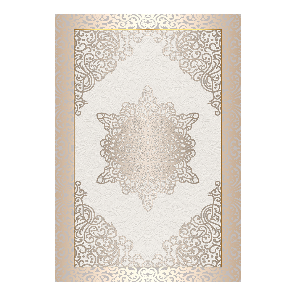 Modevsa: Chenille Oriental Bordered Pattern Carpet Rug: (240x340)cm, Brown/Cream
