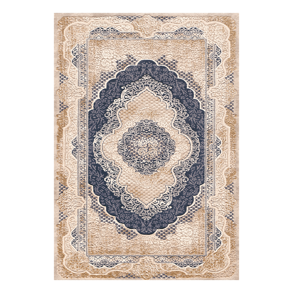 Modevsa: Chenille Rectangular Centre Medallion Carpet Rug: (240x340)cm, Brown/Black