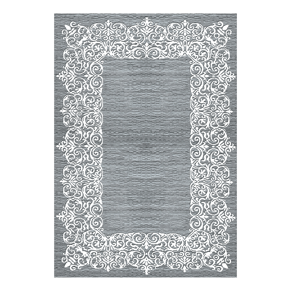 Modevsa: Chenille Traditional Patterned Carpet Rug: (240x340)cm, Grey/White