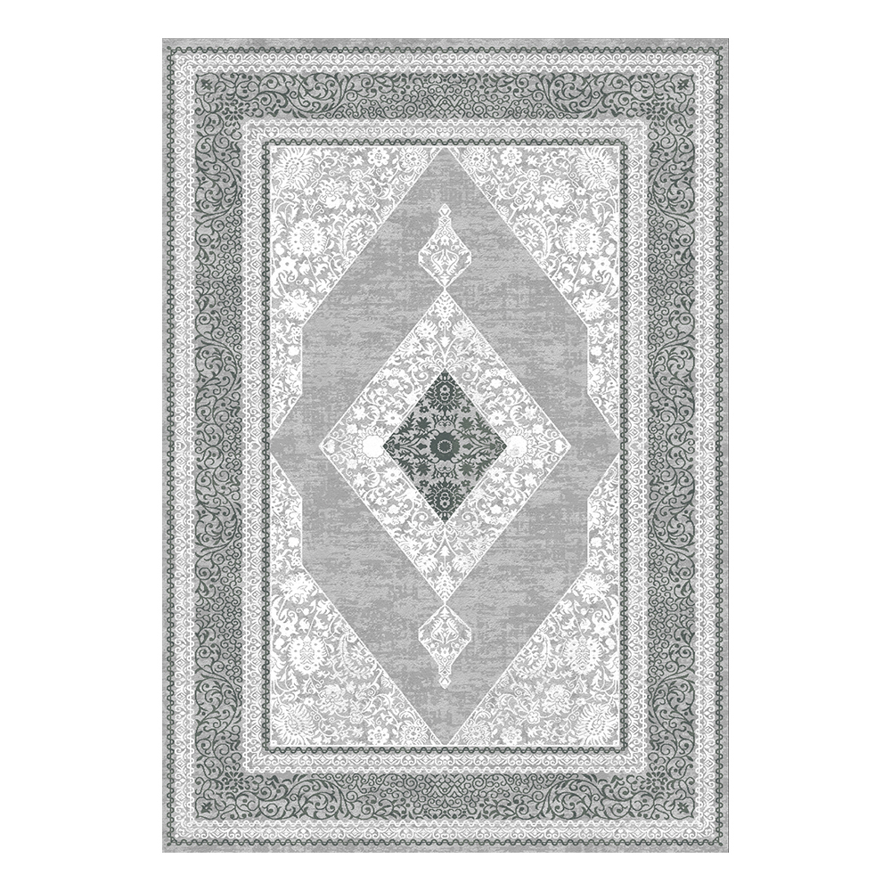 Modevsa: Chenille Rectangular Centred Pattern Carpet Rug: (240x340)cm, Grey