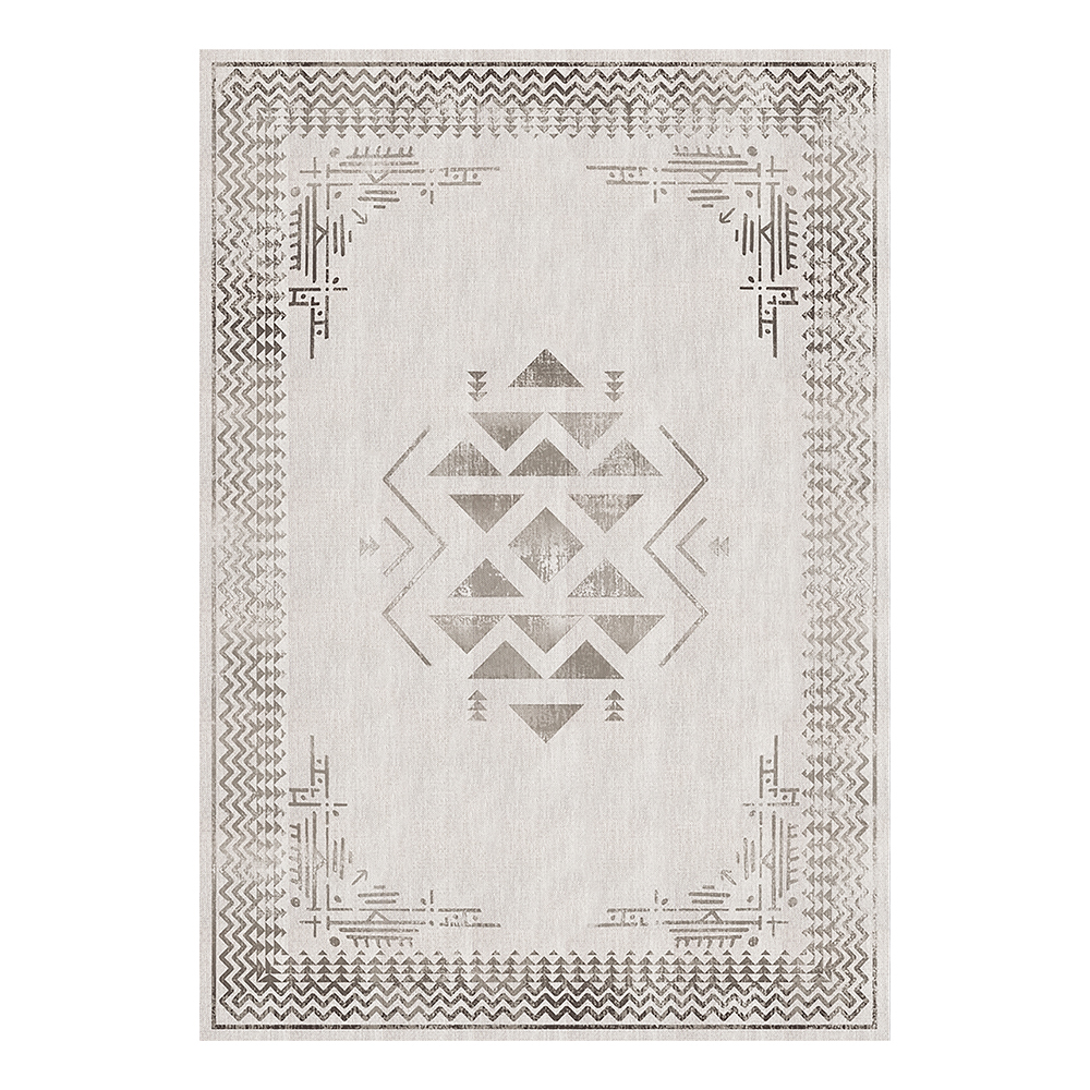 Modevsa: Chenille Tribal Centred Pattern Carpet Rug: (240x340)cm, Grey