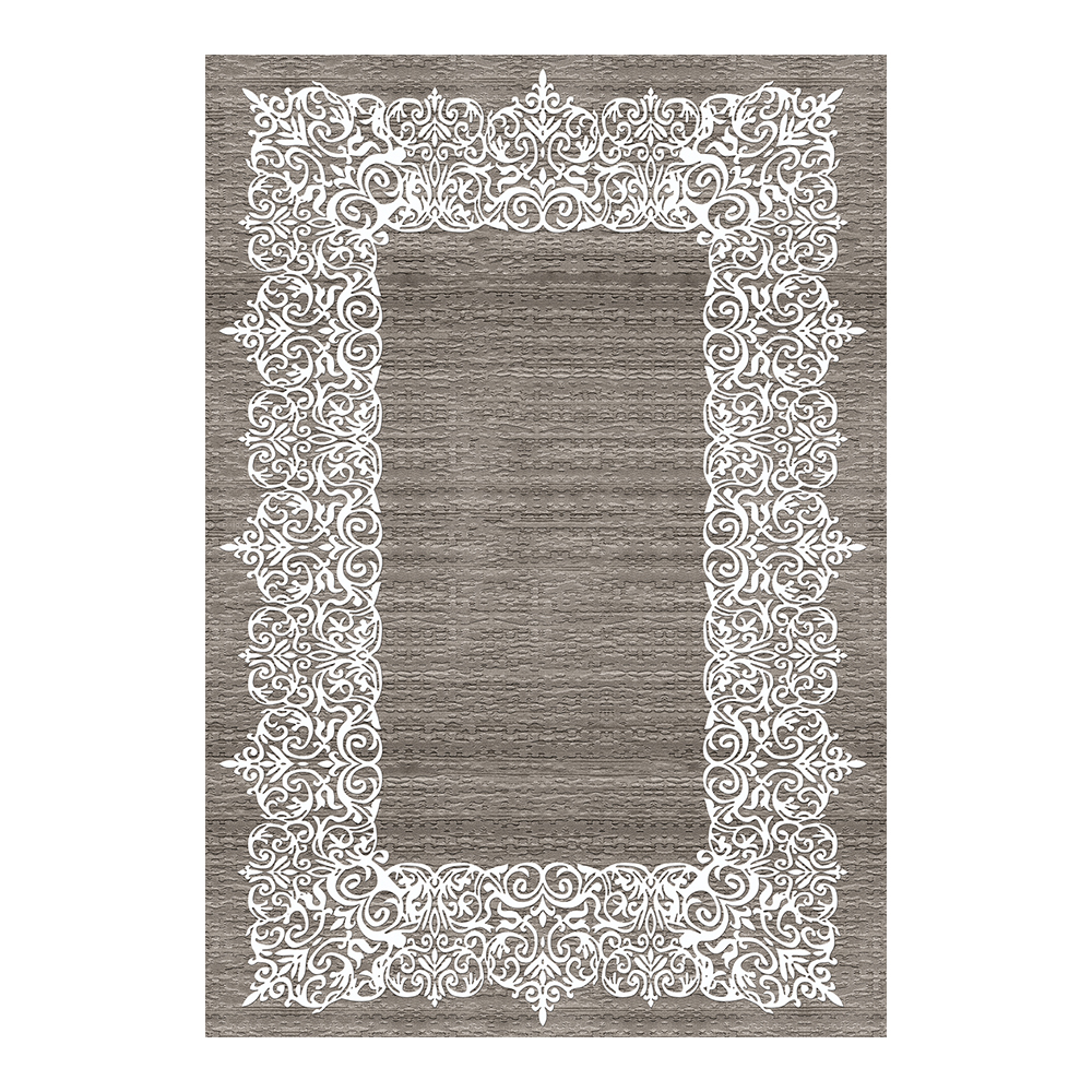 Modevsa: Chenille Traditional Patterned Carpet Rug: (240x340)cm, Grey/White