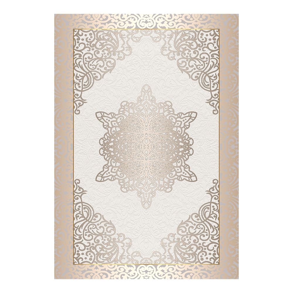 Modevsa: Chenille Oriental Bordered Pattern Carpet Rug: (200x300)cm, Brown/Cream