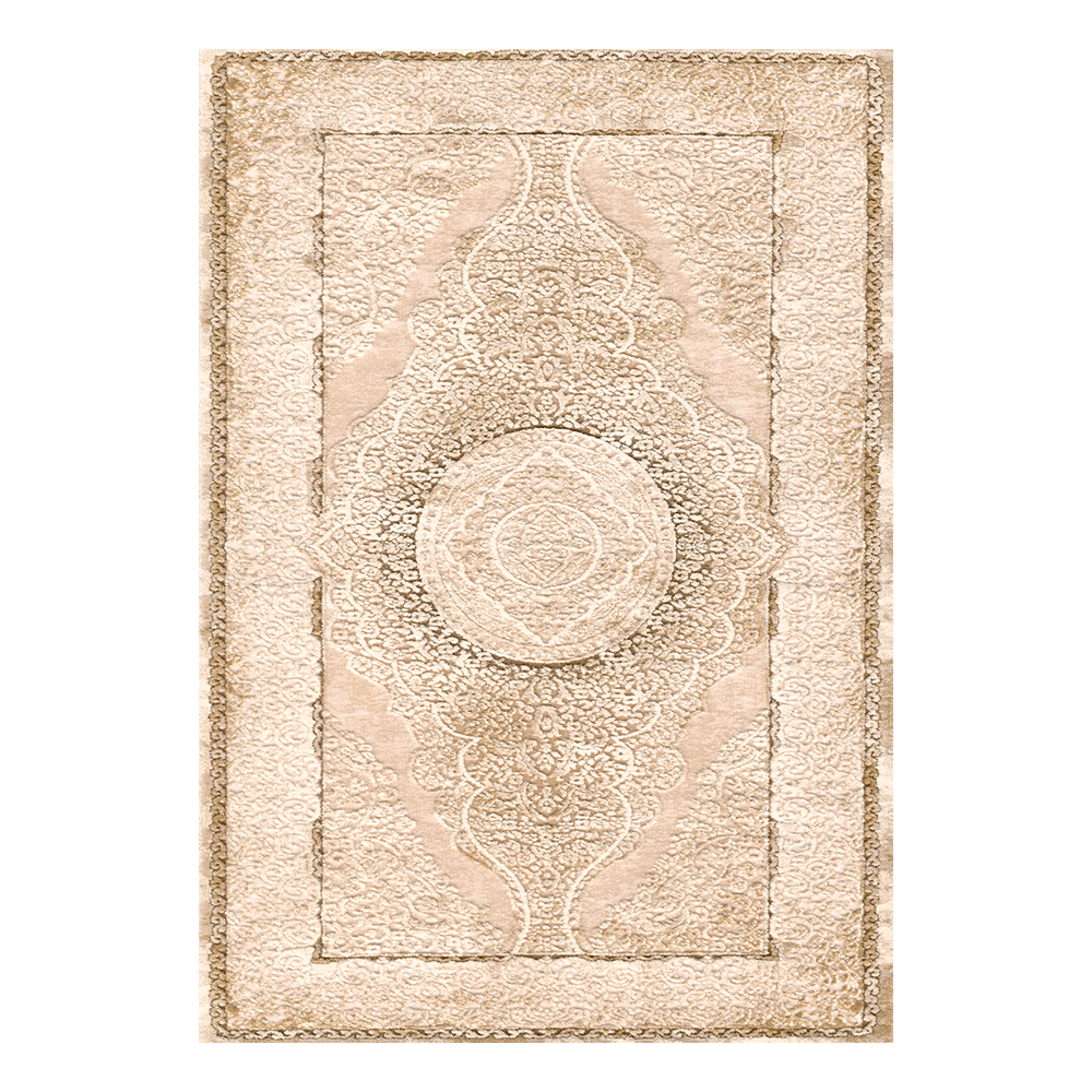 Modevsa: Chenille Rectangular Centre Medallion Carpet Rug: (200x300)cm, Brown