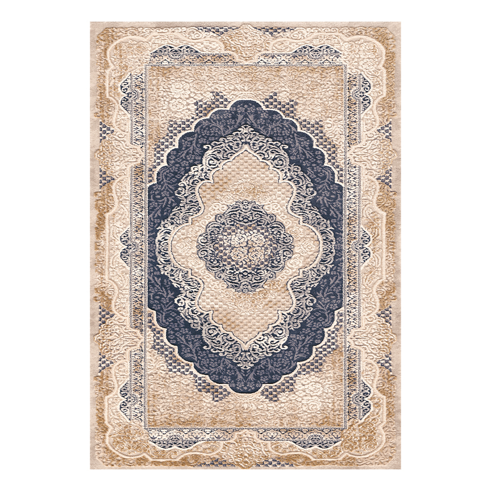 Modevsa: Chenille Rectangular Centre Medallion Carpet Rug: (200x300)cm, Brown/Black