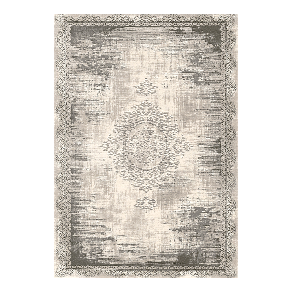 Modevsa: Chenille Abstract Patterned Carpet Rug: (200x300)cm, Grey