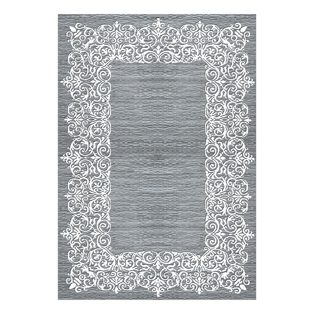 Modevsa: Chenille Traditional Patterned Carpet Rug: (200x300)cm, Grey/White