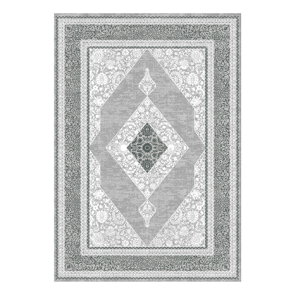 Modevsa: Chenille Rectangular Centred Pattern Carpet Rug: (200x300)cm, Grey