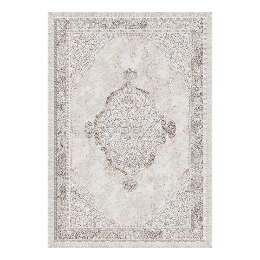 Modevsa: Chenille Rectangular Centred Pattern Carpet Rug: (200x300)cm, Grey