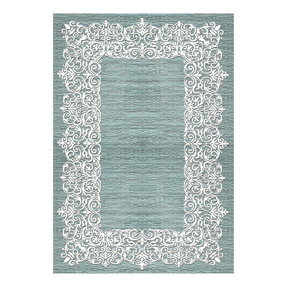 Modevsa: Chenille Traditional Patterned Carpet Rug: (200x300)cm, Blue/White