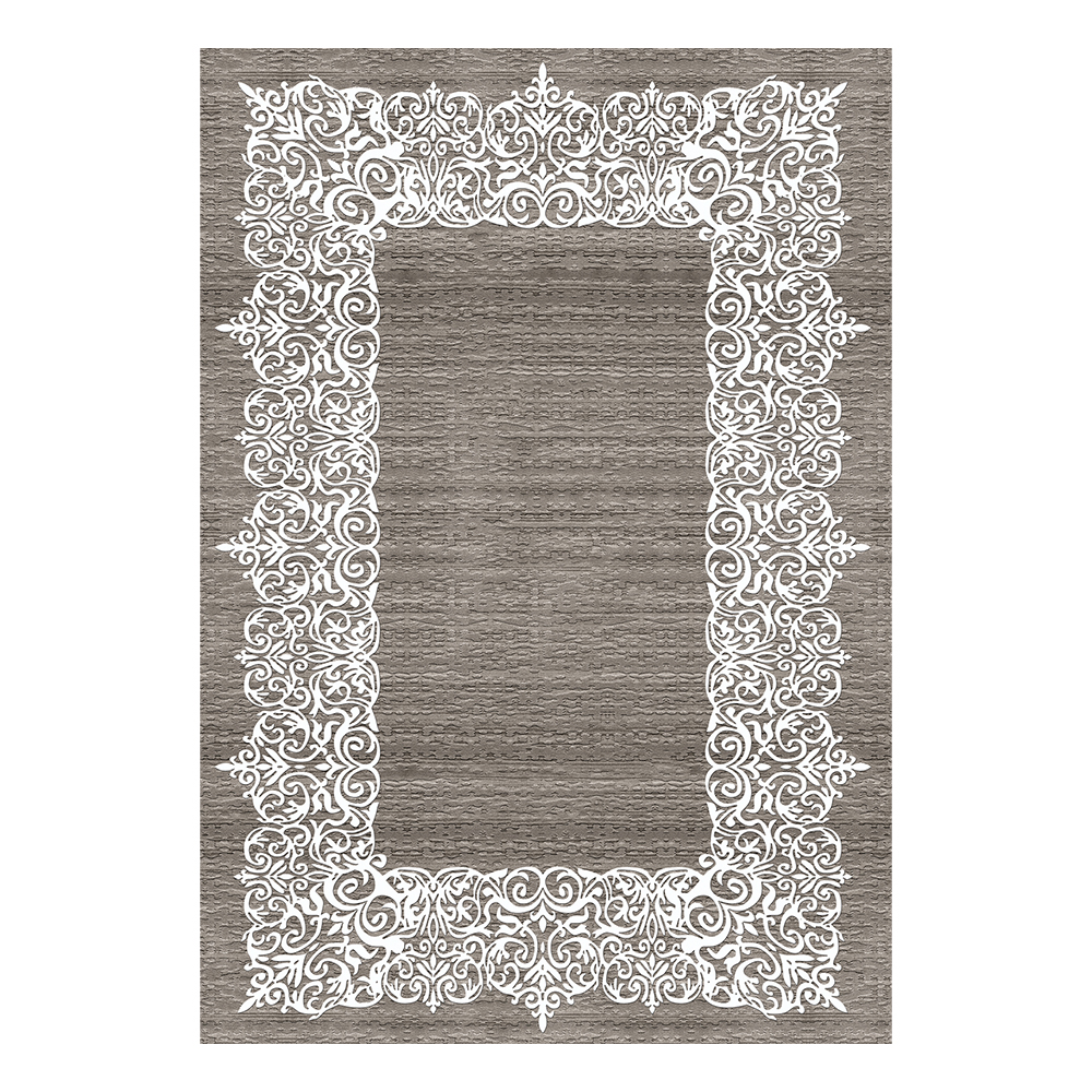 Modevsa: Chenille Traditional Patterned Carpet Rug: (200x300)cm, Grey/White