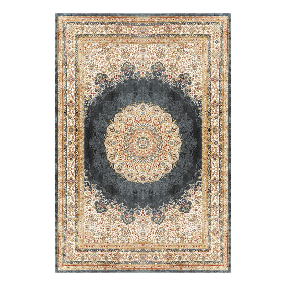 Modevsa: Chenille Persian Rectangular Bordered Carpet Rug: (160x230)cm, Brown/Black