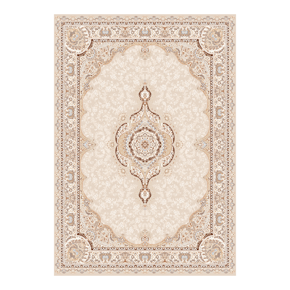 Modevsa: Chenille Royal Centre Medallion Pattern Carpet Rug: (160x230)cm, Brown