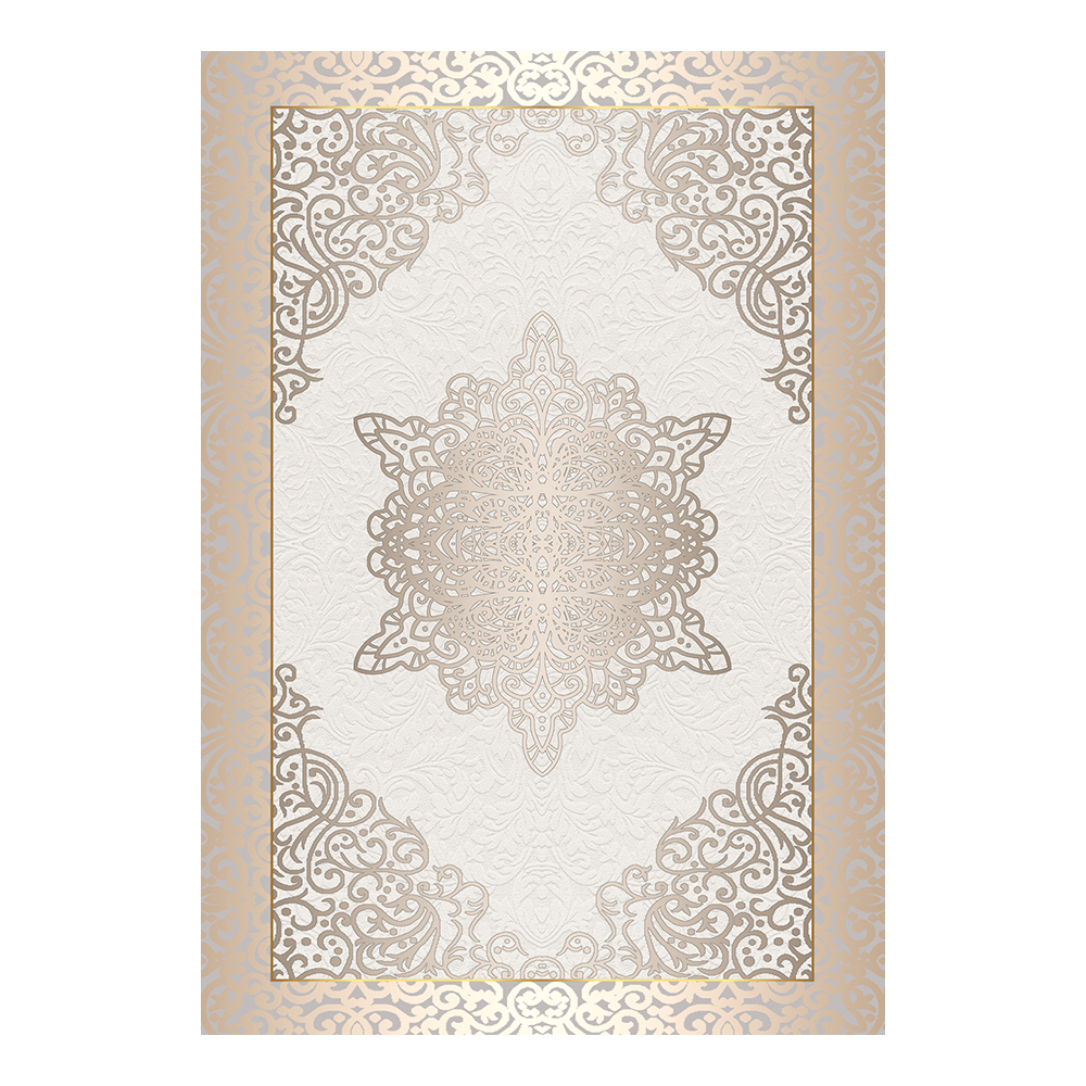 Modevsa: Chenille Oriental Bordered Pattern Carpet Rug: (160x230)cm, Brown/Cream