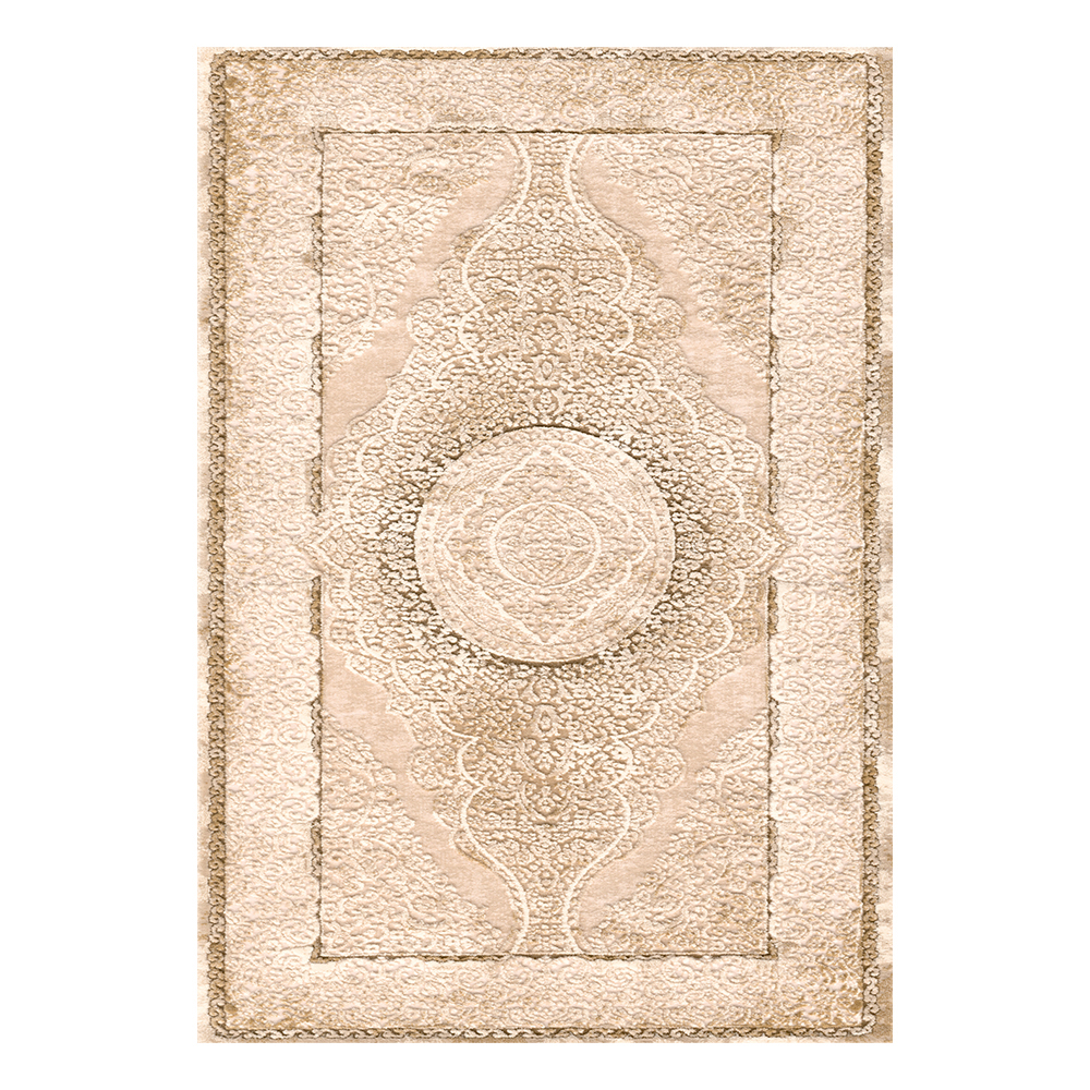 Modevsa: Chenille Rectangular Centre Medallion Carpet Rug: (160x230)cm, Brown