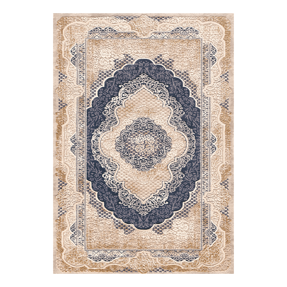 Modevsa: Chenille Rectangular Centre Medallion Carpet Rug: (160x230)cm, Brown/Black