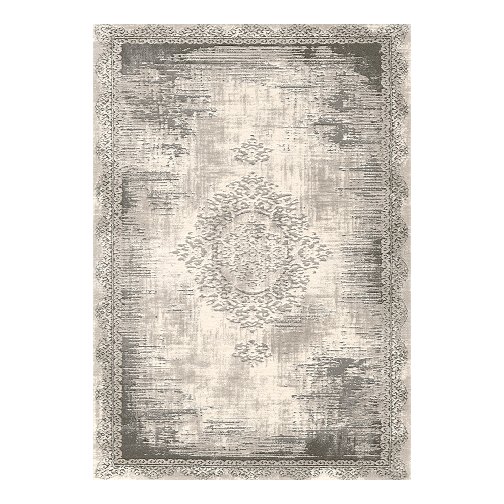 Modevsa: Chenille Abstract Patterned Carpet Rug: (160x230)cm, Grey