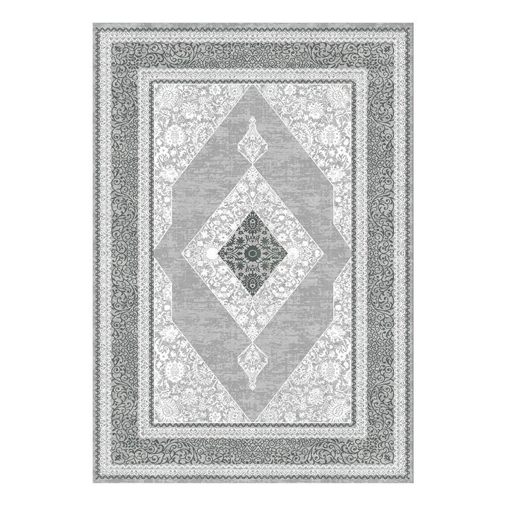 Modevsa: Chenille Rectangular Centred Pattern Carpet Rug: (160x230)cm, Grey