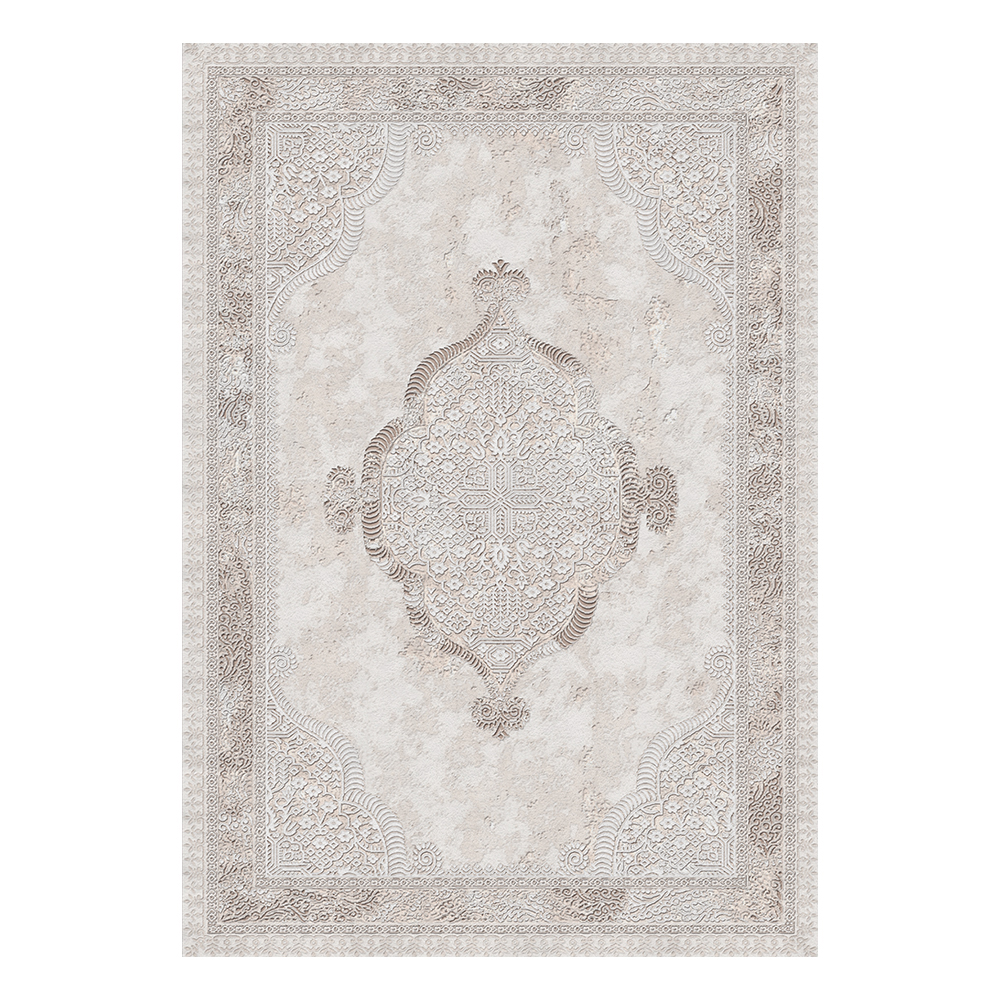 Modevsa: Chenille Rectangular Centred Pattern Carpet Rug: (160x230)cm, Grey