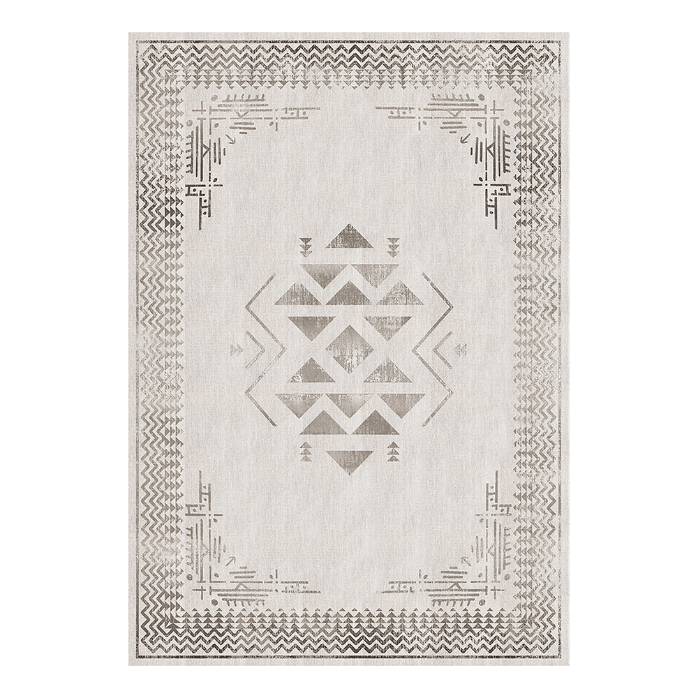 Modevsa: Chenille Tribal Centred Pattern Carpet Rug: (160x230)cm, Grey