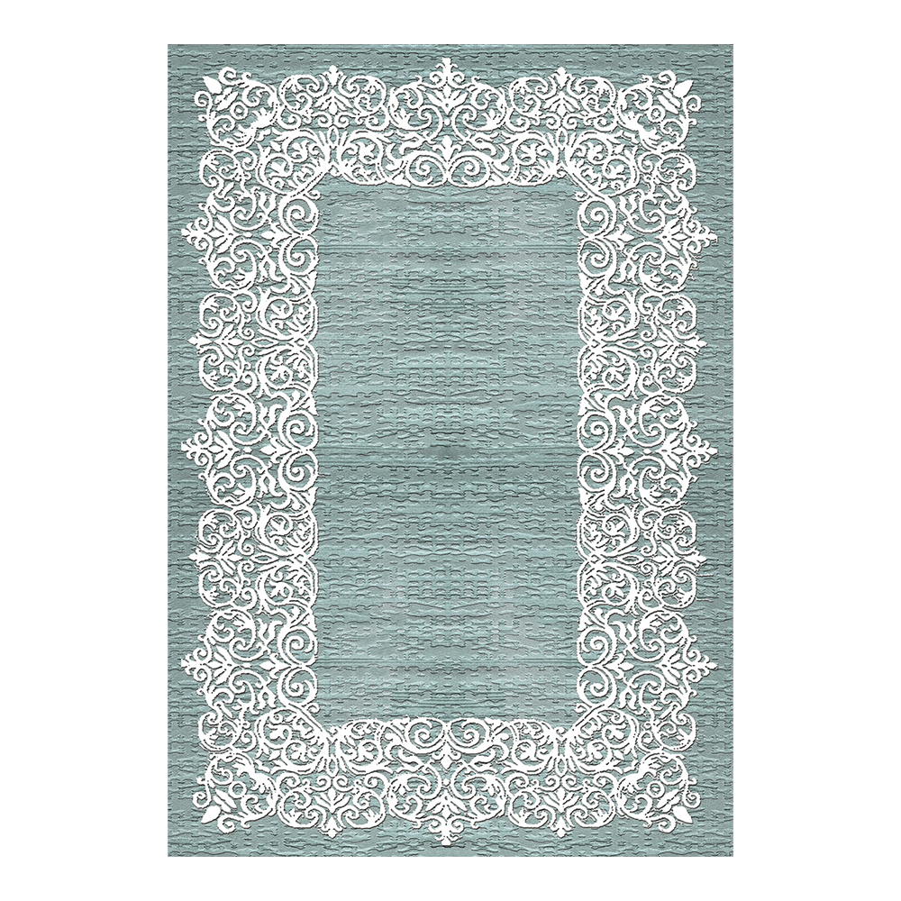 Modevsa: Chenille Traditional Patterned Carpet Rug: (160x230)cm, Blue/White