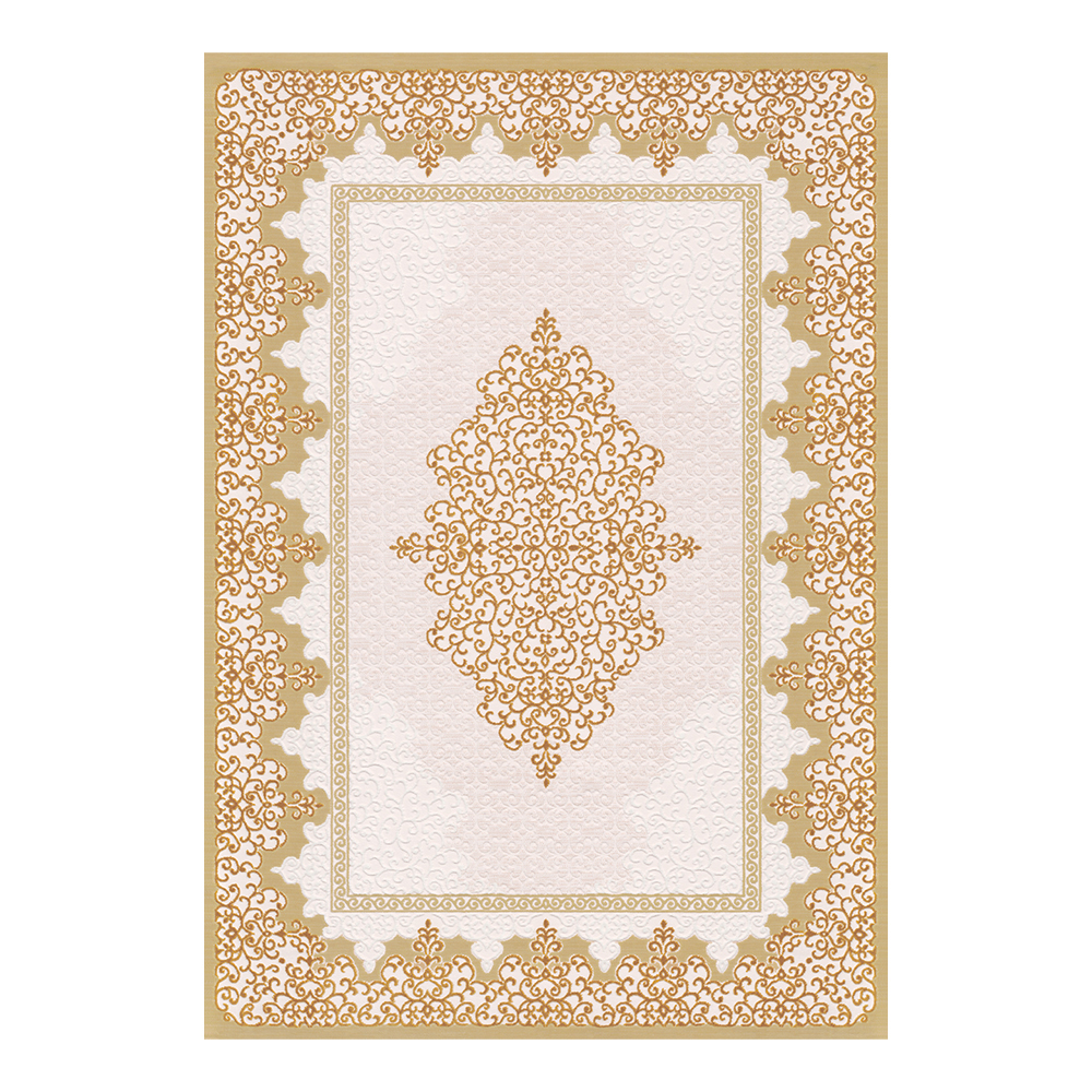 Modevsa: Chenille Oriental Bordered Patterned Carpet Rug: (100x300)cm, Grey