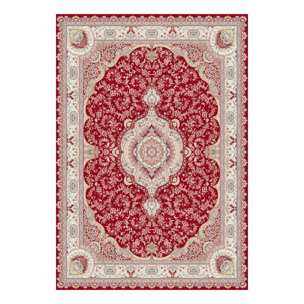 Modevsa: Chenille Royal Centre Medallion Pattern Carpet Rug: (100x300)cm, Brown/Maroon