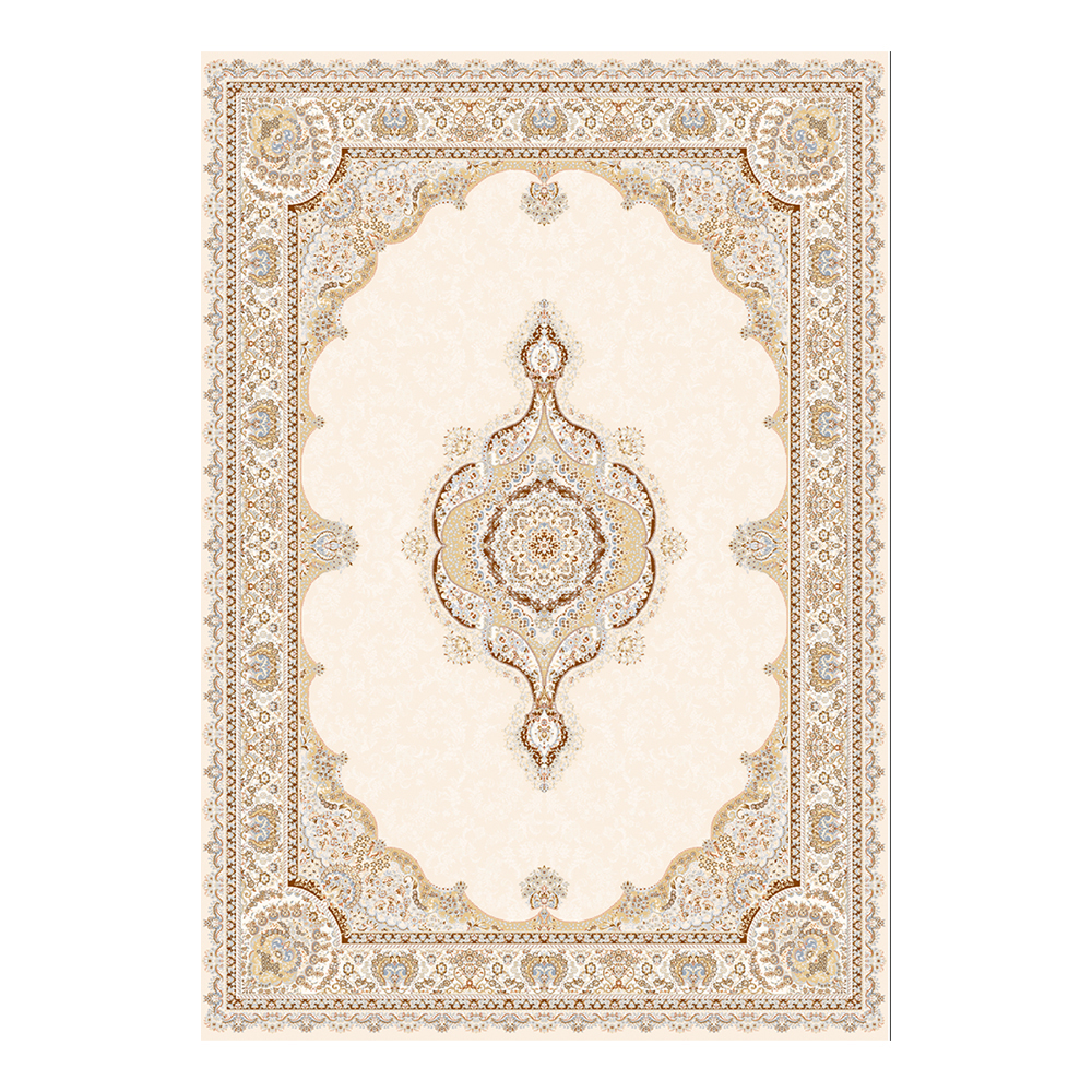 Modevsa: Chenille Royal Centre Medallion Pattern Carpet Rug: (100x300)cm, Brown