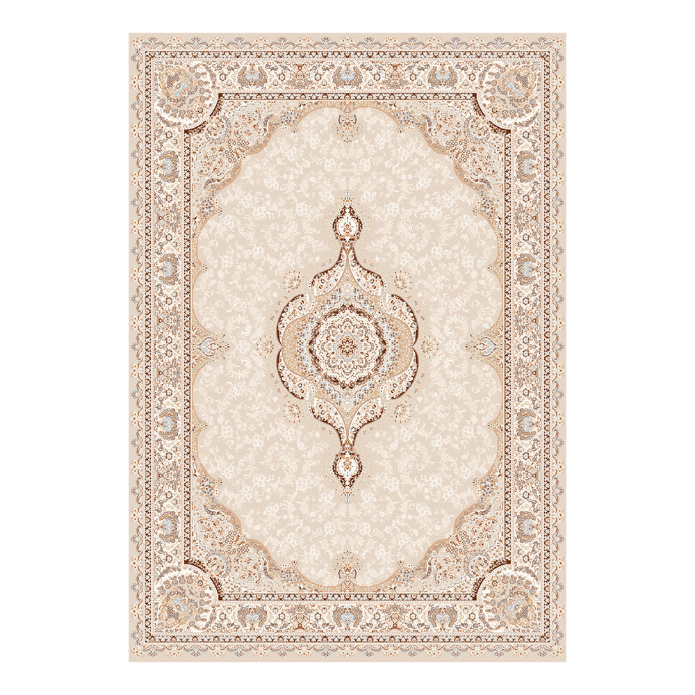 Modevsa: Chenille Royal Centre Medallion Pattern Carpet Rug: (100x300)cm, Brown