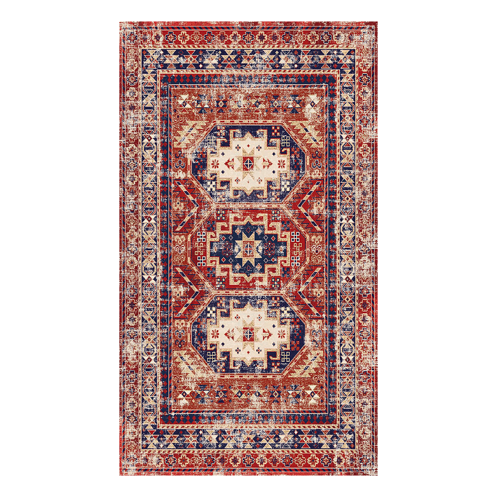 Modevsa: Chenille Bohemian Patterned Carpet Rug: (100x300)cm, Maroon