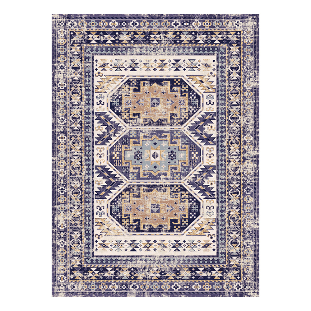 Modevsa: Chenille Bohemian Patterned Carpet Rug: (100x300)cm, Dark Grey