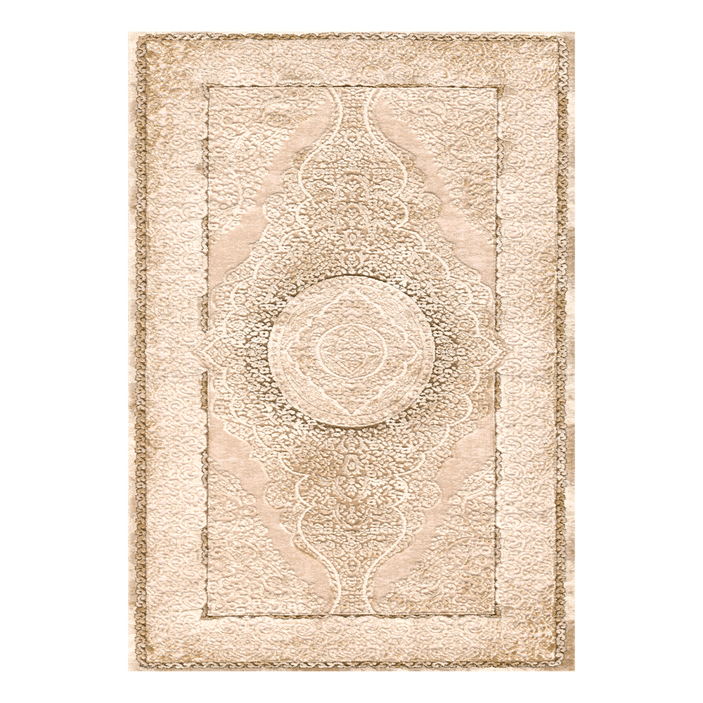 Modevsa: Chenille Rectangular Centre Medallion Carpet Rug: (100x300)cm, Brown