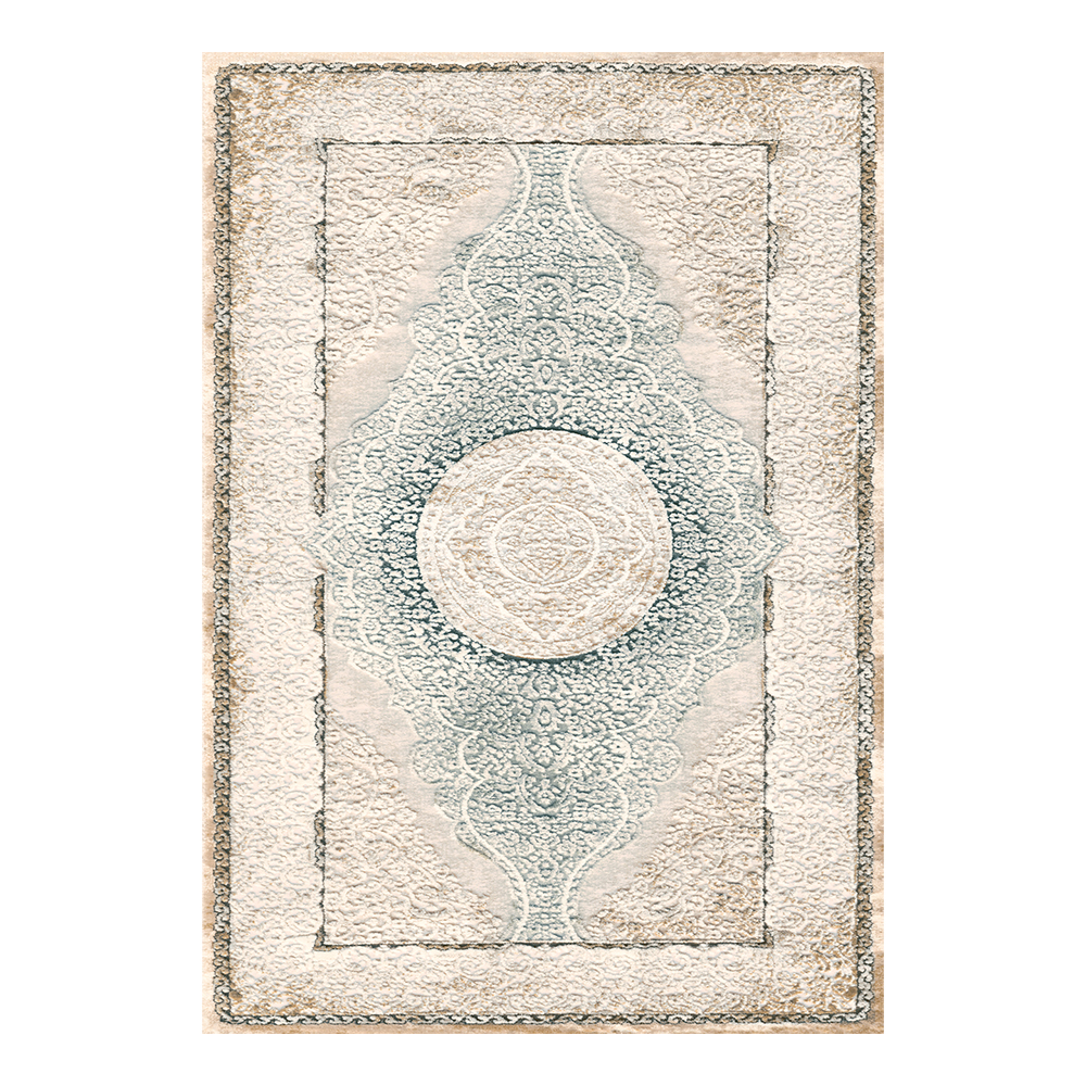 Modevsa: Chenille Rectangular Centre Medallion Carpet Rug: (100x300)cm, Brown