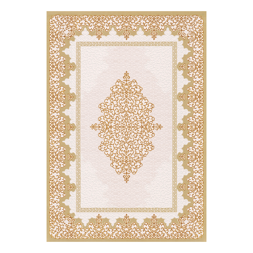 Modevsa: Chenille Oriental Bordered Patterned Carpet Rug: (100x400)cm, Grey