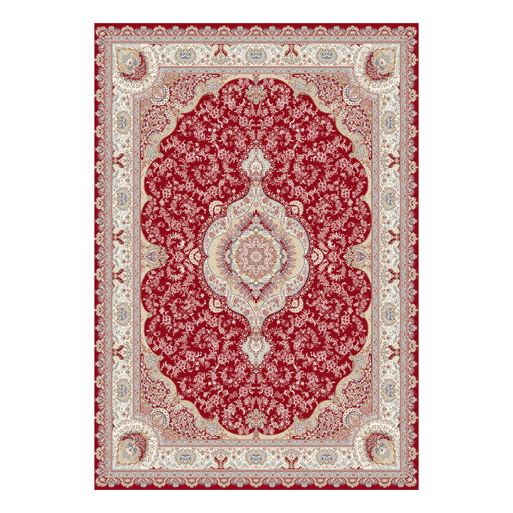 Modevsa: Chenille Royal Centre Medallion Pattern Carpet Rug: (100x400)cm, Brown/Maroon