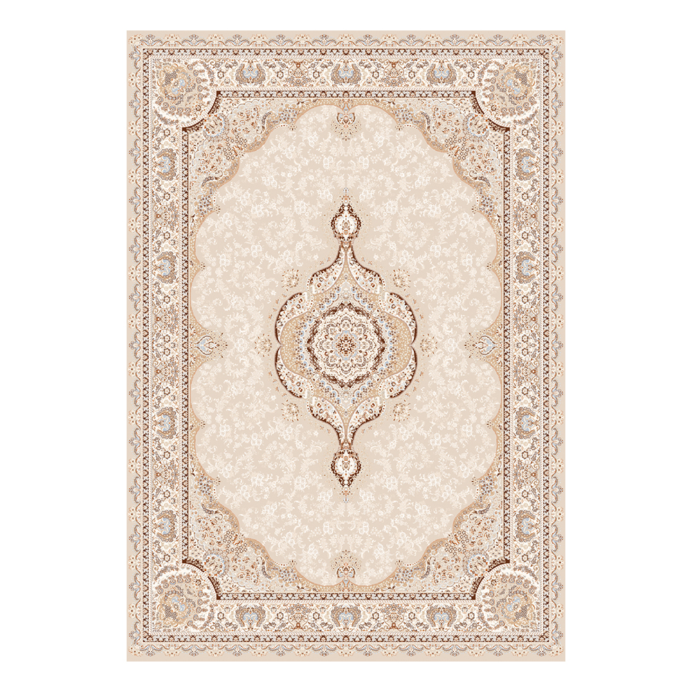 Modevsa: Chenille Royal Centre Medallion Pattern Carpet Rug: (100x400)cm, Brown