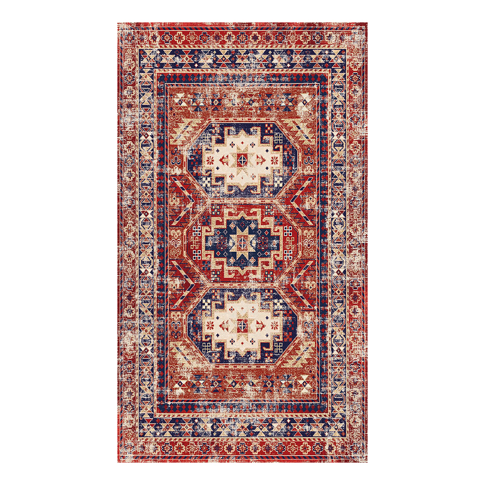 Modevsa: Chenille Bohemian Patterned Carpet Rug: (100x400)cm, Maroon