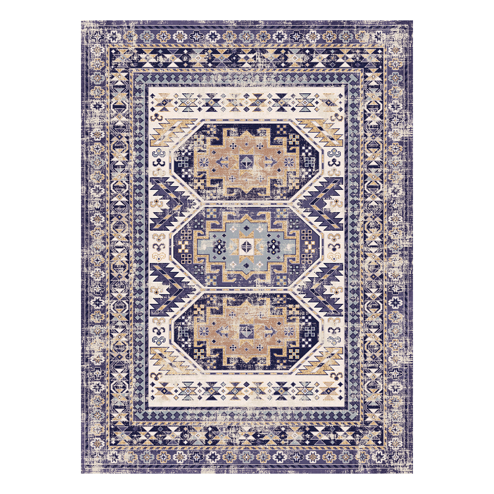 Modevsa: Chenille Bohemian Patterned Carpet Rug: (100x400)cm, Dark Grey