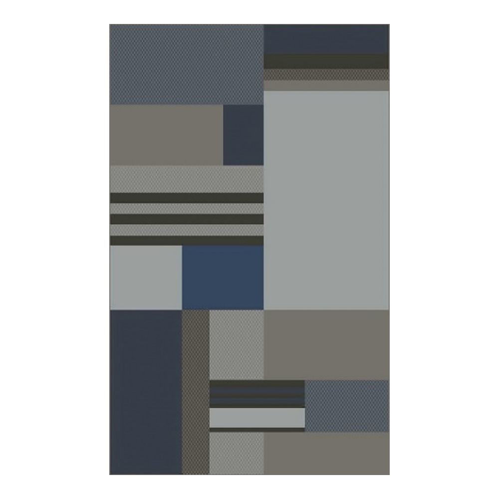 Alton Horizontal Pattern Carpet Rug: (300x400)cm, Blue/Grey