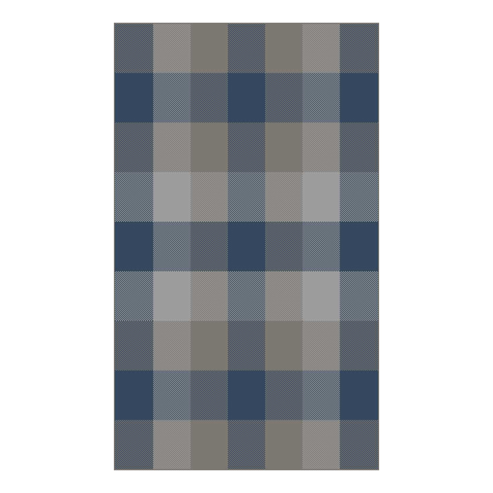 Alton Checked Pattern Carpet Rug; (300x400)cm, Grey/Blue